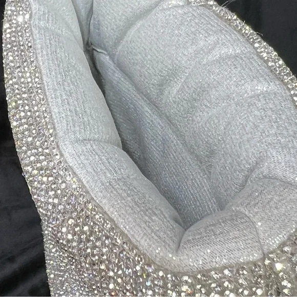 New in box, Steve Madden Rhinestones Silver Puffer Stiletto Dress Booties - Picture 7 of 9